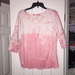 Pink tie die ombre shirt